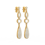Load image into Gallery viewer, Sleek Blooming Leaf Lab Grown Diamond Drop Earrings By Stefee Jewels
