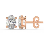 Load image into Gallery viewer, Solitaire Oval Lab Grown Diamond Studs Earrings by Stefee