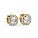 Load image into Gallery viewer, Round Halo Lab Grown Diamond Studs Earing by Stefee
