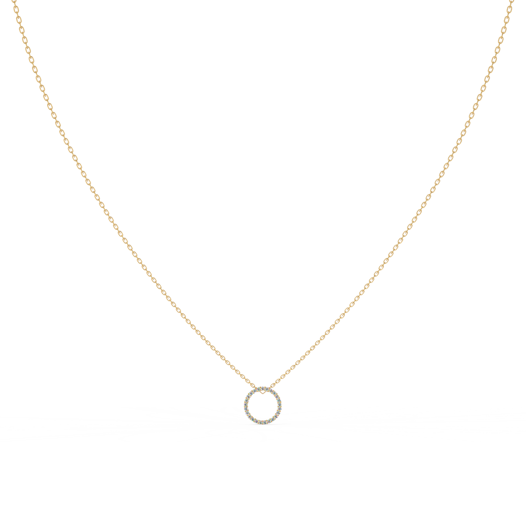 Mini Circle Lab Grown Diamonds Pendant by Stefee