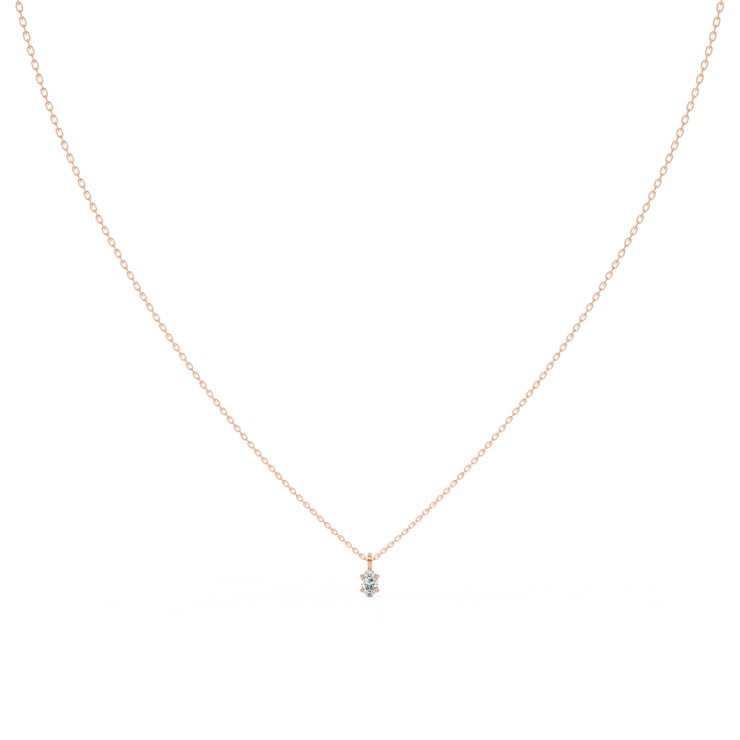 Solitaire Oval Lab Grown Diamond Pendant by Stefee