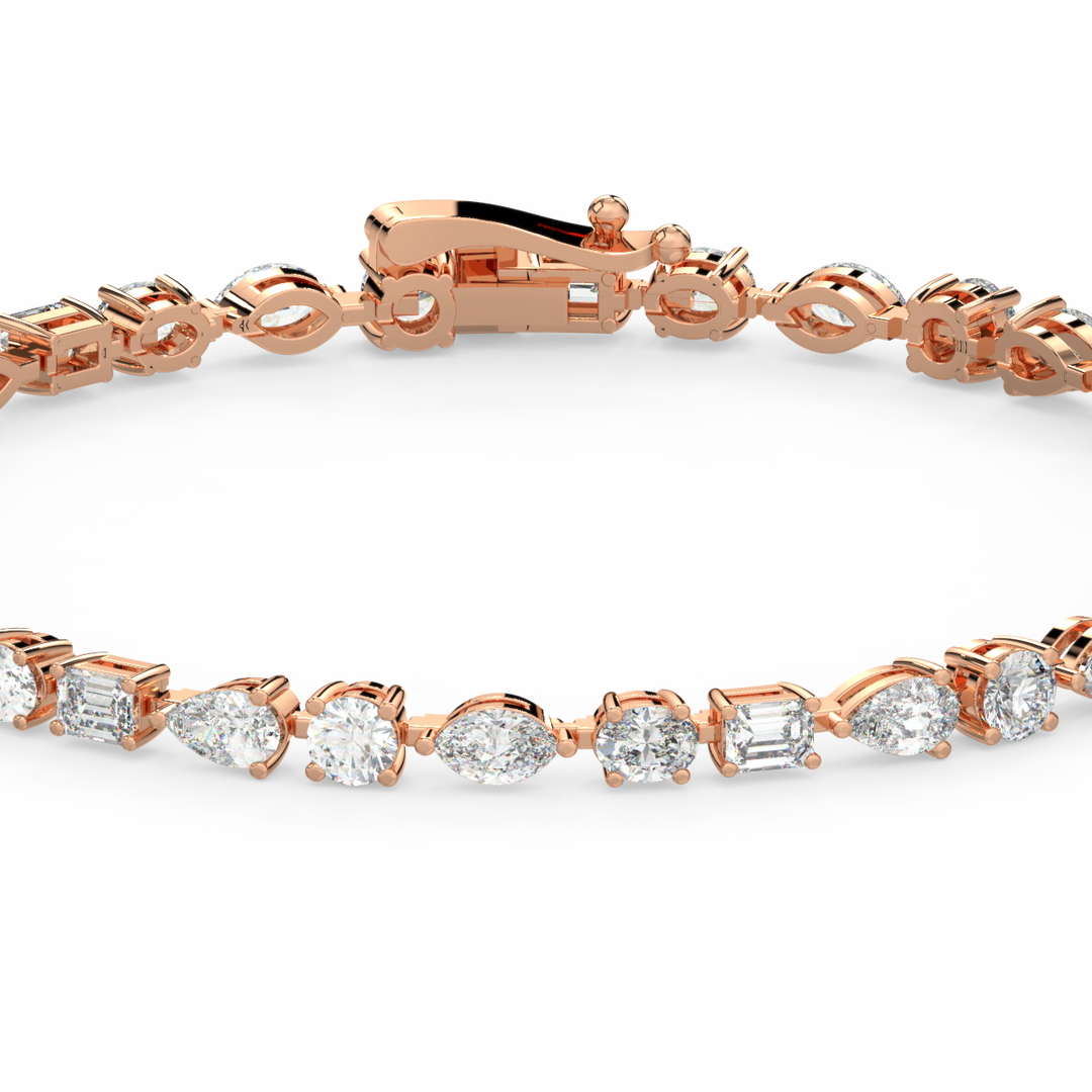 Small Multi-Shape Lab Grown Diamond Bracelet by Stefee
