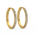 Load image into Gallery viewer, Pave Huggie Hoops Lab Grown Diamond Earrings by Stefee