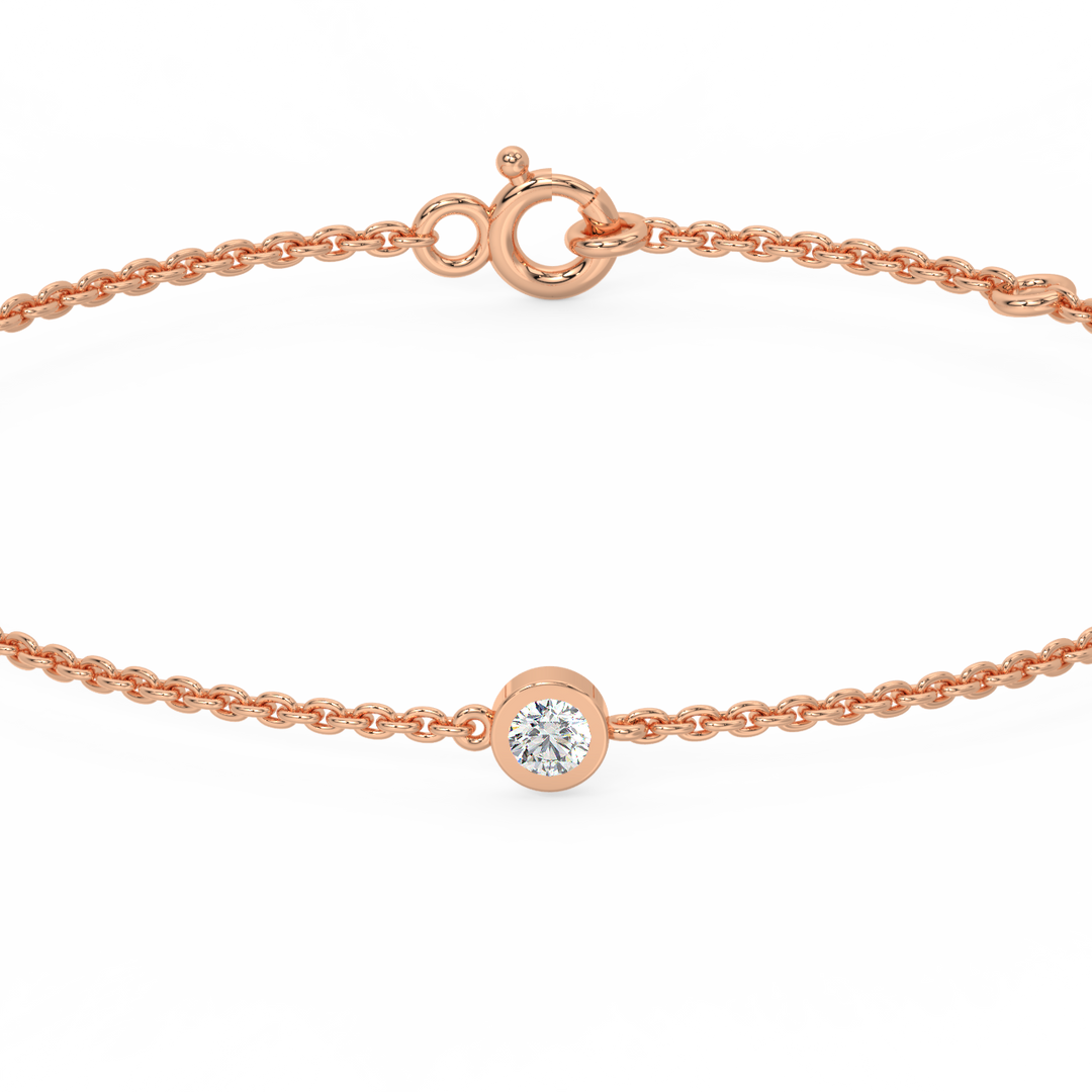 Bezel Set Lab Grown Diamond Bracelet by Stefee