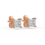 Load image into Gallery viewer, Solitaire Princess Lab Grown Diamond Studs Earrings by Stefee