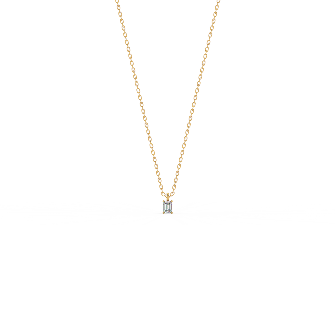 Solitaire Emerald Lab Grown Diamond Pendant by Stefee
