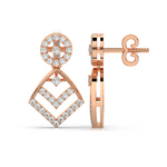 Load image into Gallery viewer, Glitter Swirls Lab Grown Diamond Drop Earrings by Stefee Jewels