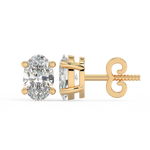 Load image into Gallery viewer, Solitaire Oval Lab Grown Diamond Studs Earrings by Stefee