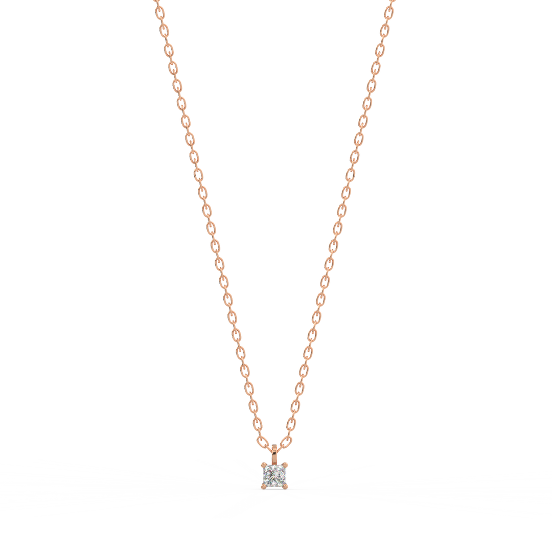 Solitaire Princess Lab Grown Diamond Pendant by Stefee