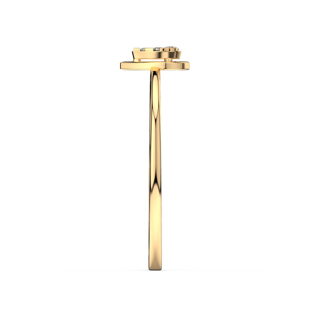 Pear Shaped with Round Clustered Lab Grown Diamond Ring by Stefee Jewels