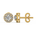 Load image into Gallery viewer, Lab Grown Diamond Round Halo Studs Earrings by Stefee