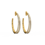 Load image into Gallery viewer, Double Hoop Lab Grown Diamond Earrings by Stefee