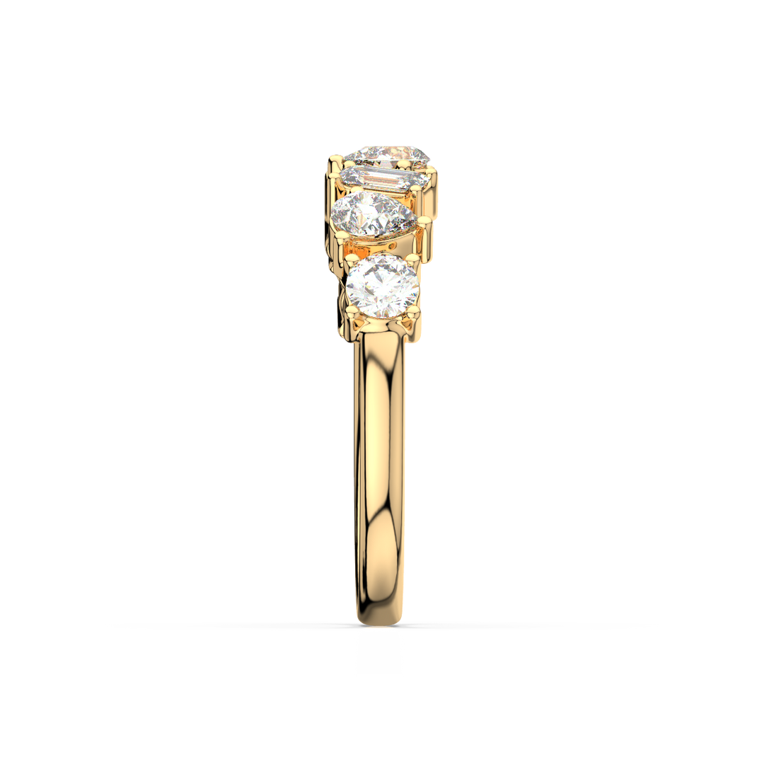 Multi-Shape Half Band Lab Grown - Engagement Diamond Ring by Stefee Jewels