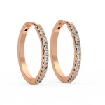 Load image into Gallery viewer, Pave Huggie Hoops Lab Grown Diamond Earrings by Stefee