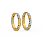 Load image into Gallery viewer, Pave Huggie Hoops Lab Grown Diamond Earrings by Stefee