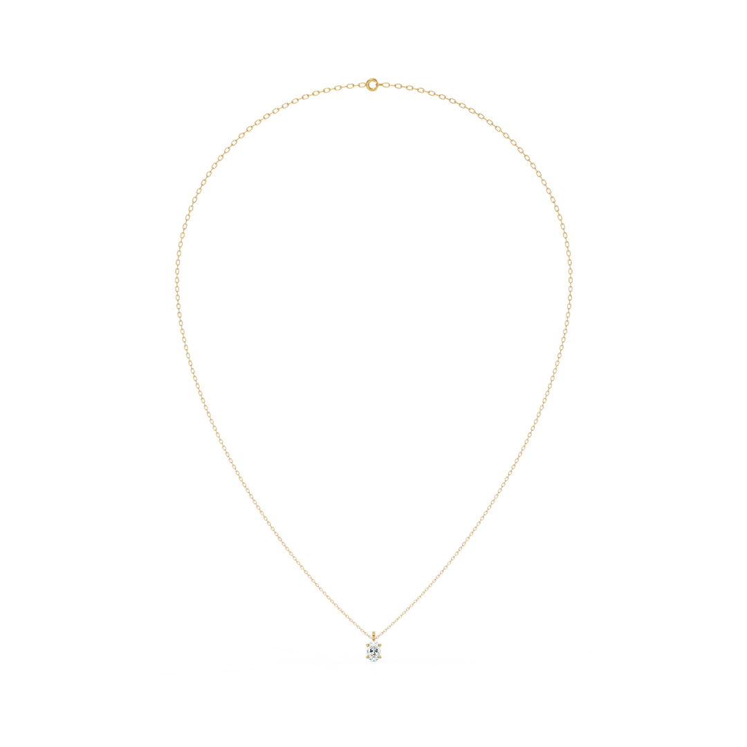 Solitaire Oval Lab Grown Diamond Pendant by Stefee