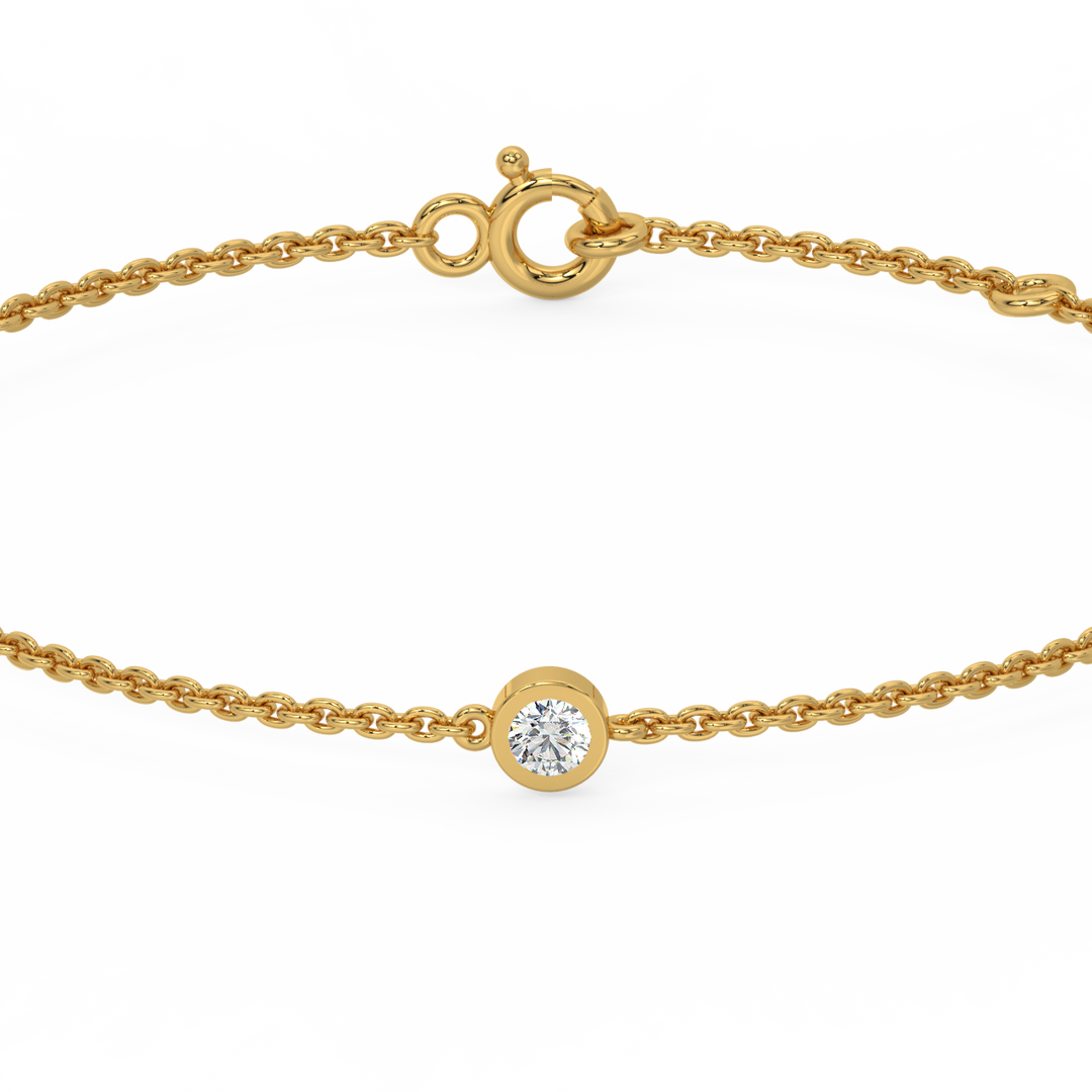 Bezel Set Lab Grown Diamond Bracelet by Stefee