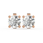 Load image into Gallery viewer, Solitaire Round Lab Grown Diamond Studs Earrings by Stefee