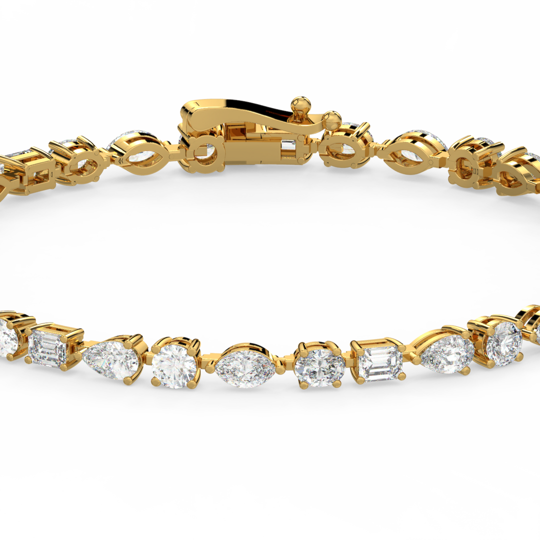 Small Multi-Shape Lab Grown Diamond Bracelet by Stefee