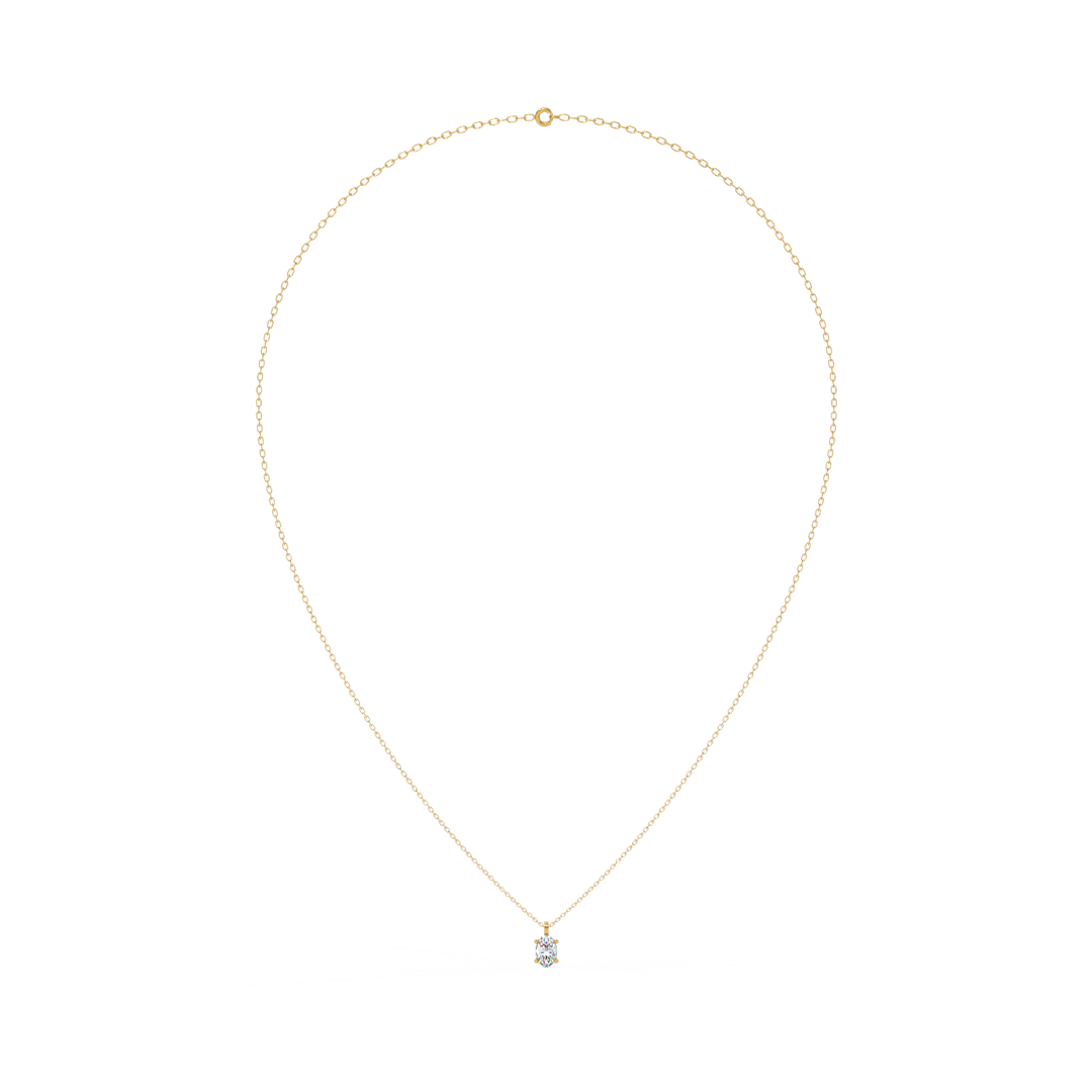 Solitaire Oval Lab Grown Diamond Pendant by Stefee