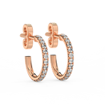 Load image into Gallery viewer, 0.42 ct Lab Grown Diamond Arc Hoops Earrings by Stefee