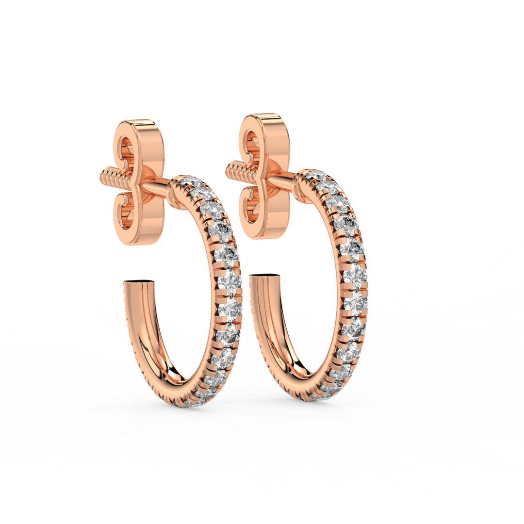 0.42 ct Lab Grown Diamond Arc Hoops Earrings by Stefee