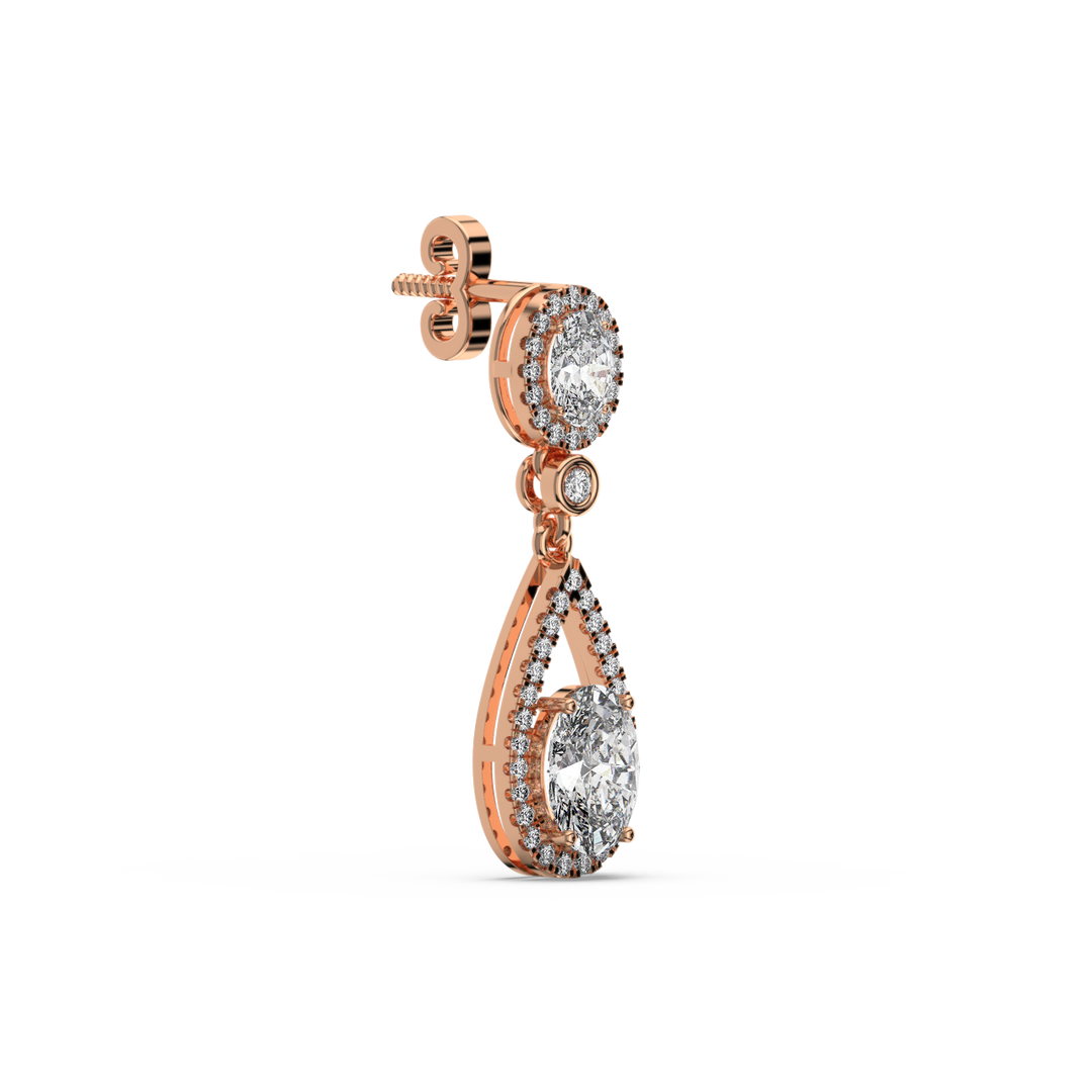 Brilliant Cut Lab Grown Diamond Halo Earrings By Stefee Jewels