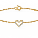 Load image into Gallery viewer, Open Heart Chain Lab Grown Diamond Bracelet by Stefee