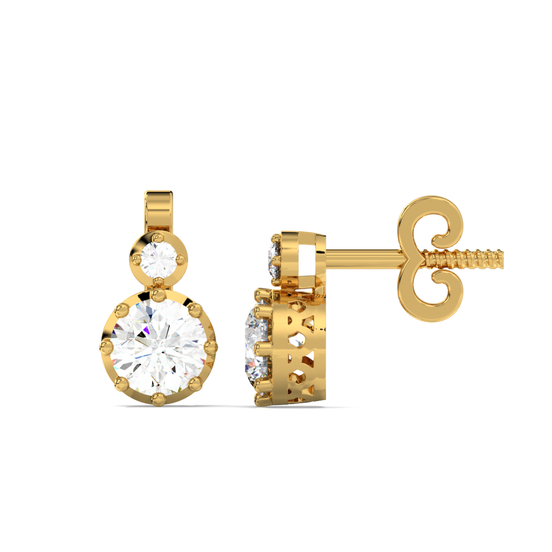 Twin Round Lab Grown Diamond  Studs By Stefee Jewels