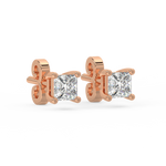 Load image into Gallery viewer, Solitaire Princess Lab Grown Diamond Studs Earrings by Stefee