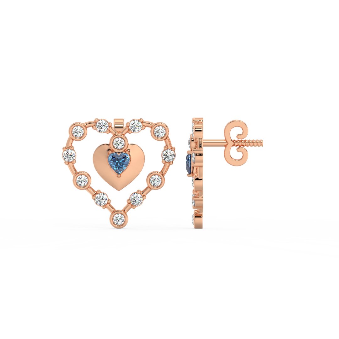 Connected Hearts  Lab Grown Diamond Studs By Stefee Jewels