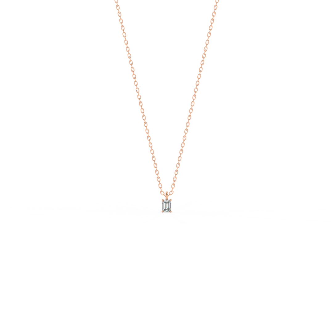 Solitaire Emerald Lab Grown Diamond Pendant by Stefee