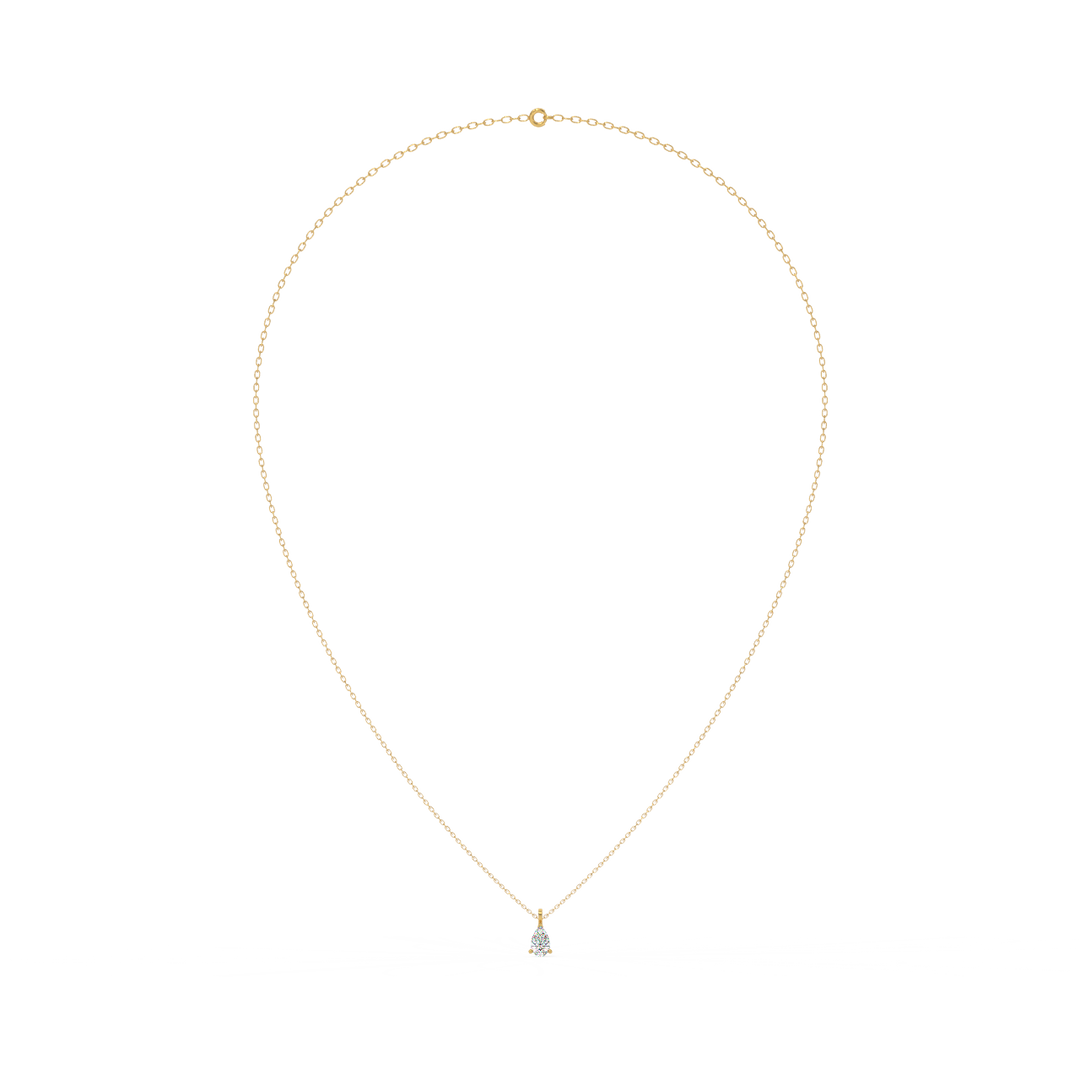 Solitaire Pear Lab Grown Diamond Pendant by Stefee