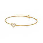 Load image into Gallery viewer, Open Heart Chain Lab Grown Diamond Bracelet by Stefee