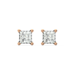 Load image into Gallery viewer, Solitaire Princess Lab Grown Diamond Studs Earrings by Stefee