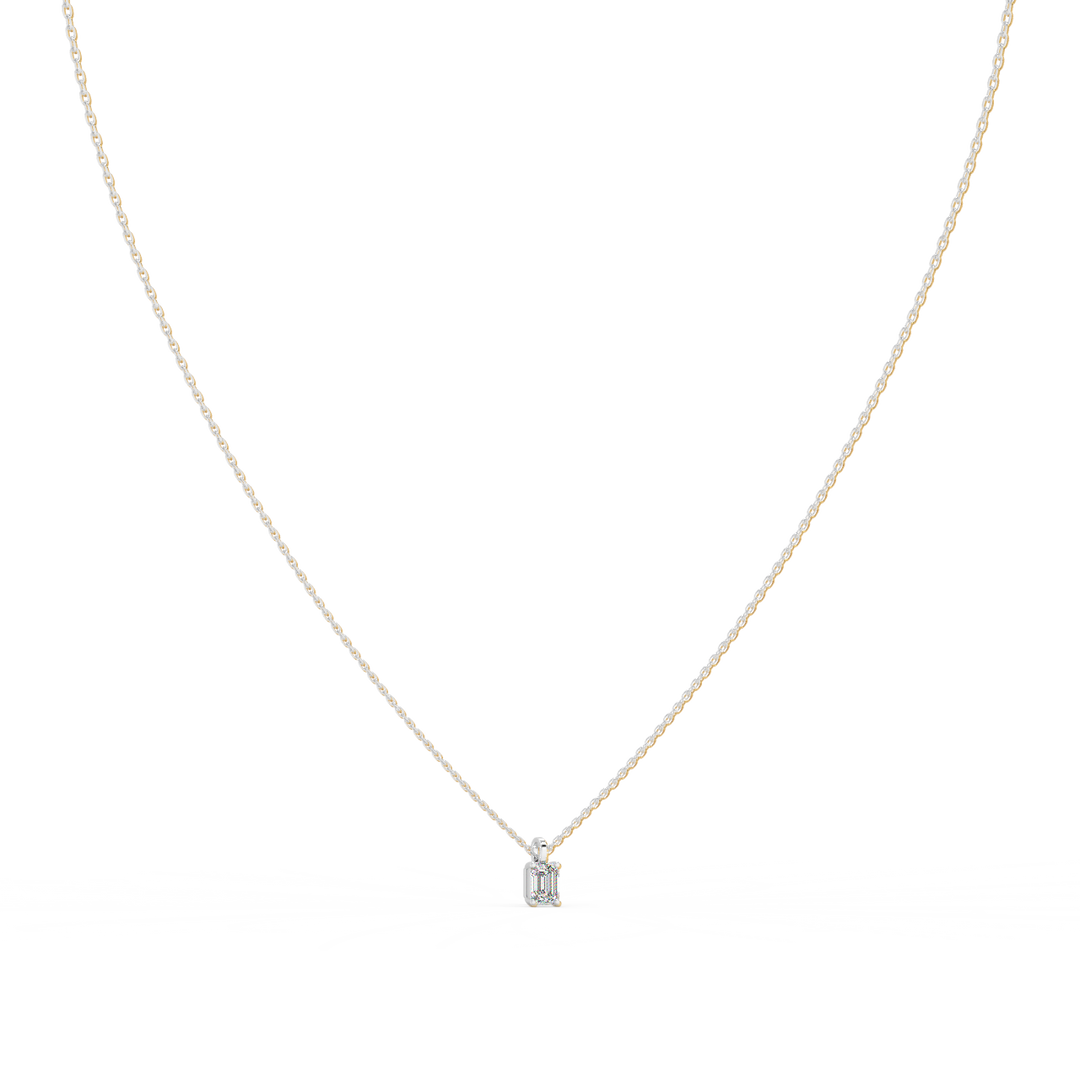 Solitaire Emerald Lab Grown Diamond Pendant by Stefee