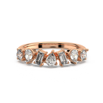 Load image into Gallery viewer, Multi-Shape Half Band Lab Grown - Engagement Diamond Ring by Stefee Jewels