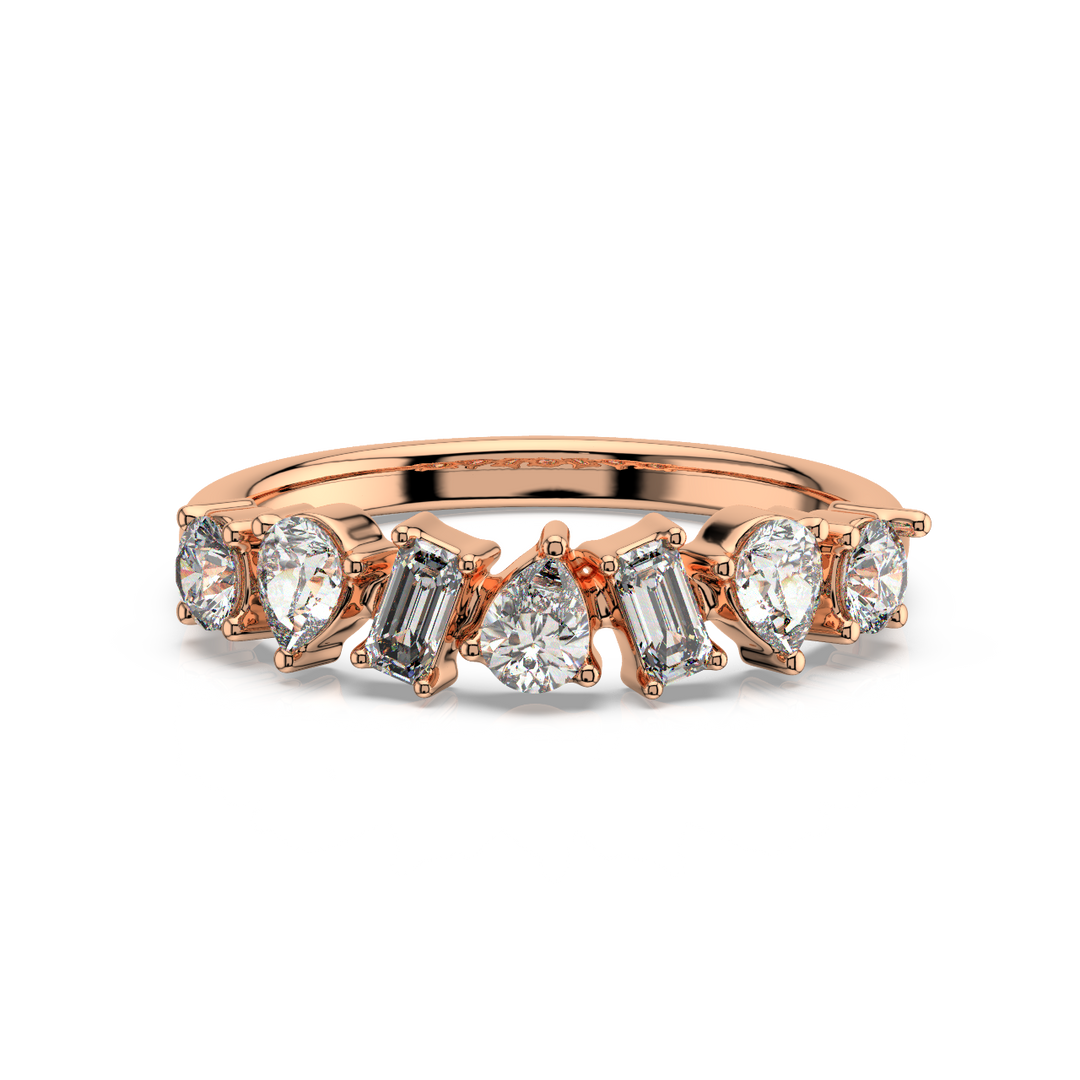 Multi-Shape Half Band Lab Grown - Engagement Diamond Ring by Stefee Jewels