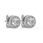 Load image into Gallery viewer, Lab Grown Diamond Round Halo Studs Earrings by Stefee