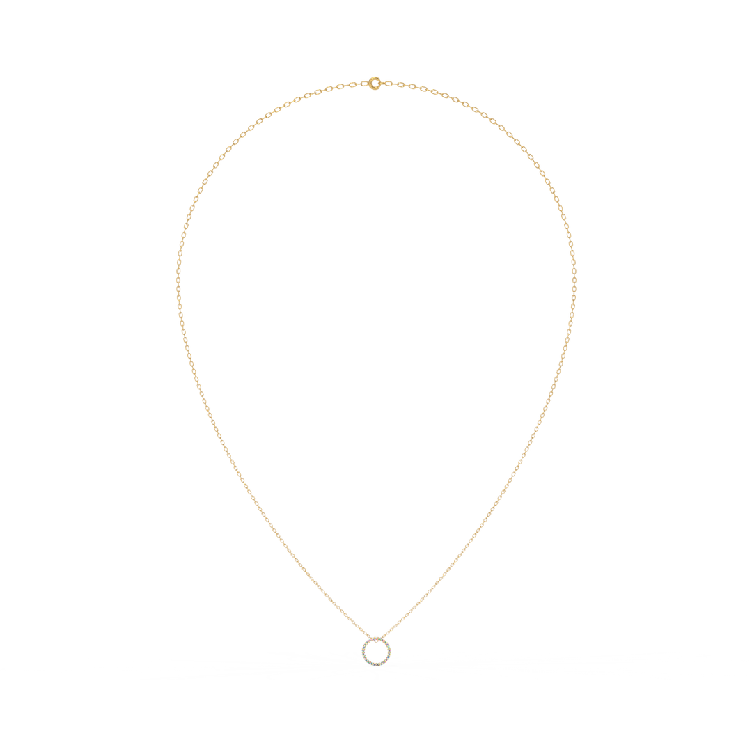 Mini Circle Lab Grown Diamonds Pendant by Stefee