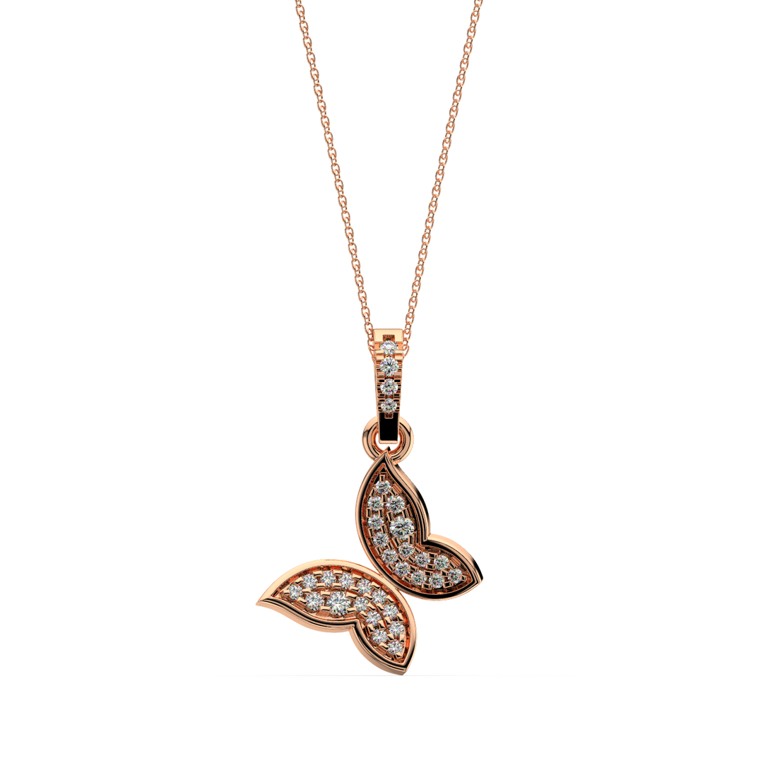 Princess Butterfly Lab Grown Diamond Pendant by Stefee