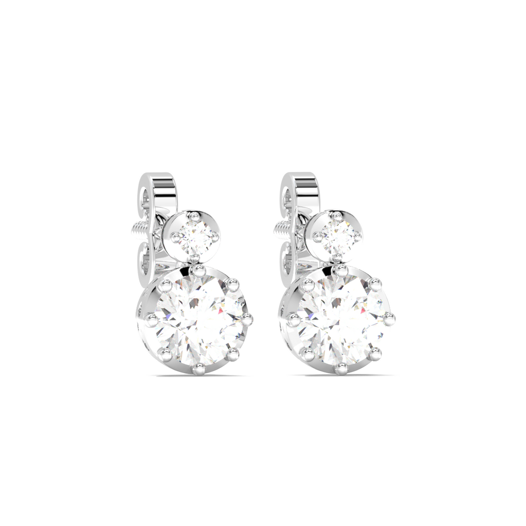 Twin Round Lab Grown Diamond  Studs By Stefee Jewels