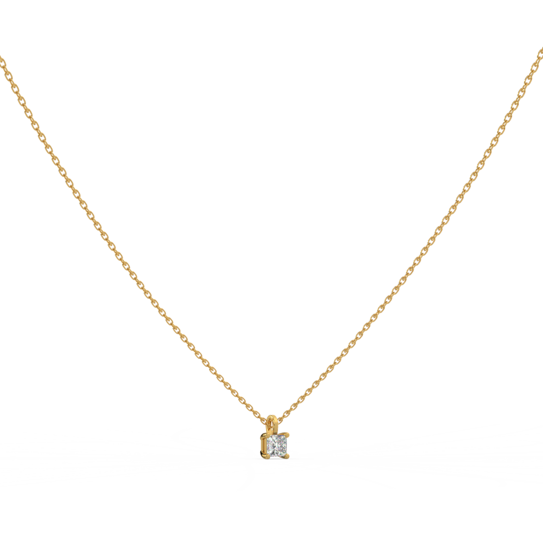 Solitaire Princess Lab Grown Diamond Pendant by Stefee