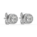 Load image into Gallery viewer, Lab Grown Diamond Round Halo Studs Earrings by Stefee