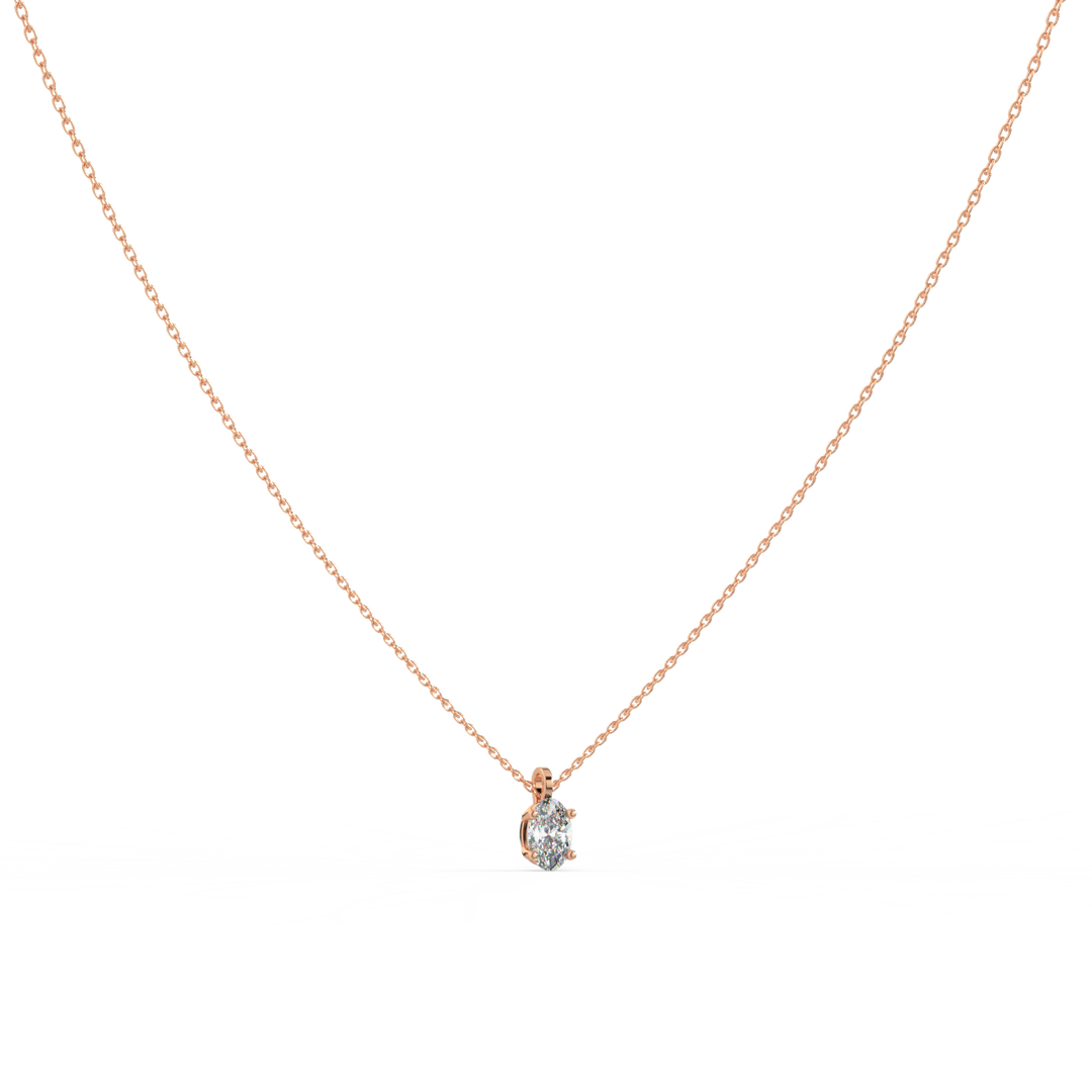Solitaire Oval Lab Grown Diamond Pendant by Stefee