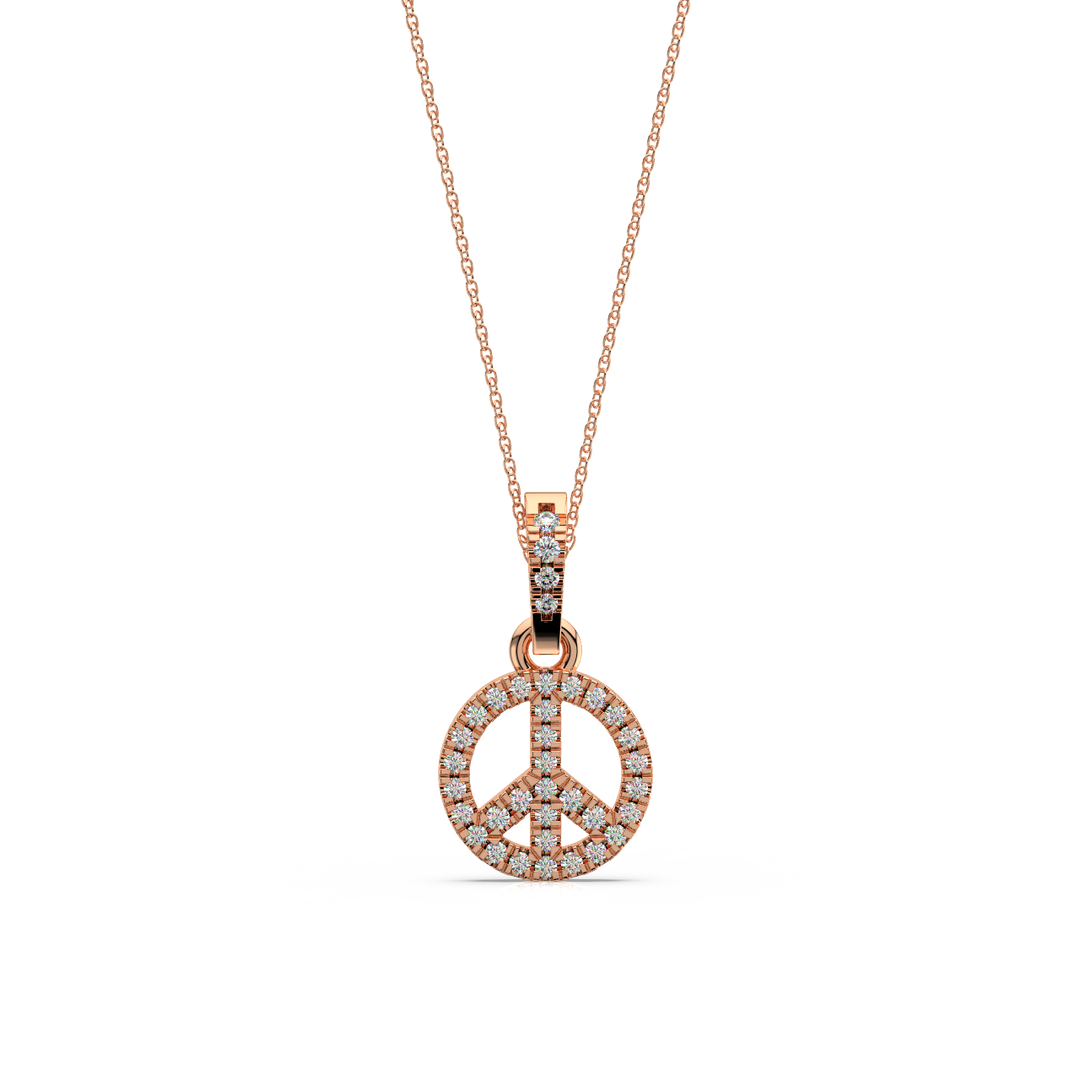 Peace Sign Lab Grown Diamond Pendant by Stefee