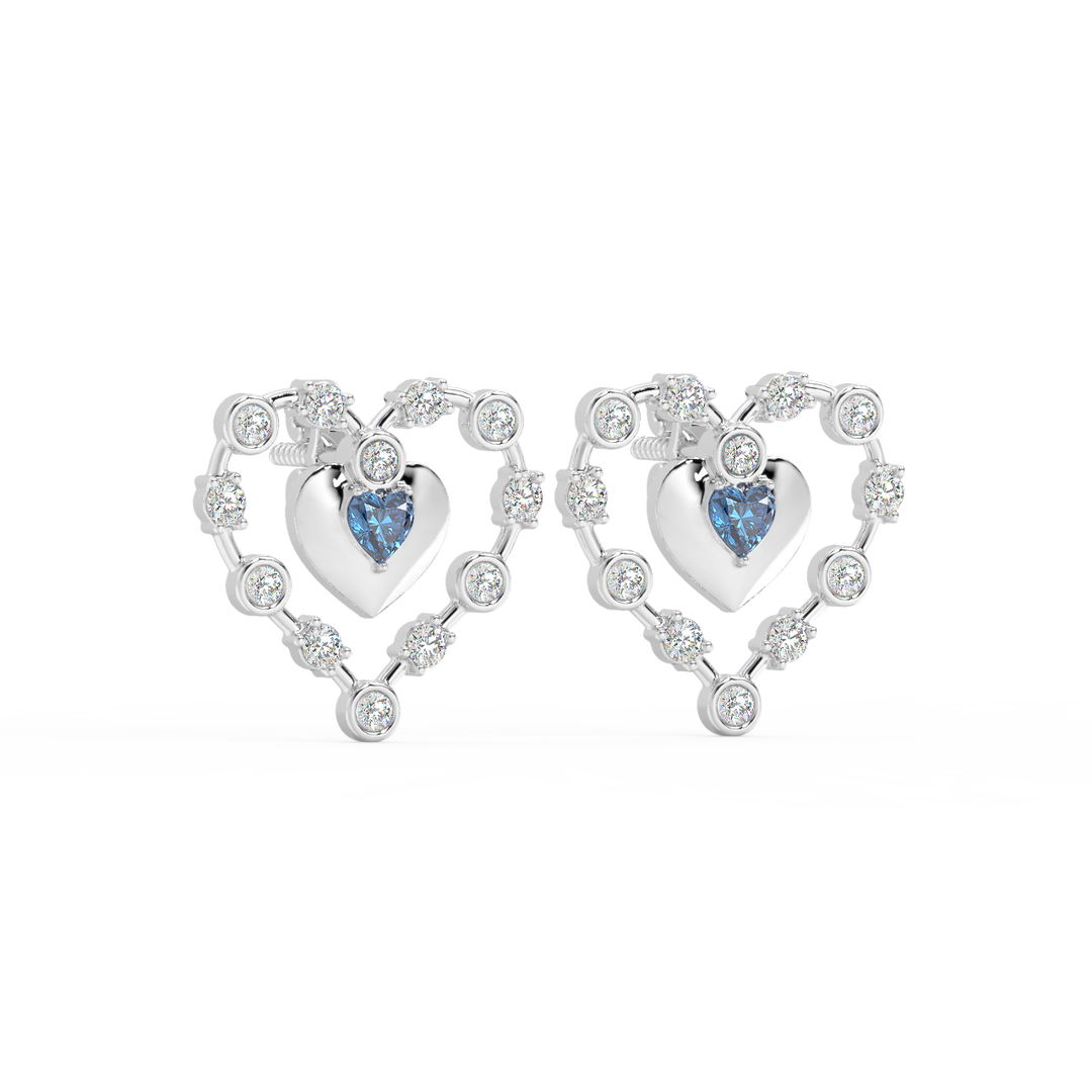 Connected Hearts  Lab Grown Diamond Studs By Stefee Jewels