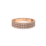 Load image into Gallery viewer, 3-Row Exquisite Band Lab Grown - Engagement Diamond Ring by Stefee Jewels