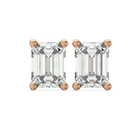 Load image into Gallery viewer, Solitaire Emerald Lab Grown Diamond Studs Earrings by Stefee