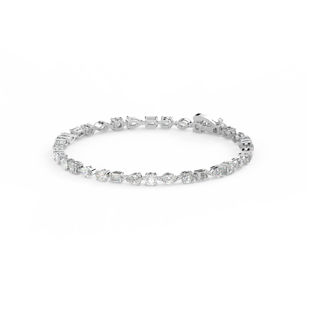 Small Multi-Shape Lab Grown Diamond Bracelet by Stefee